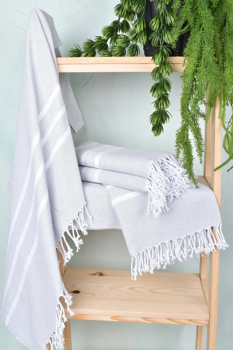 Gift For Him, Bridal Shower Gift, Custom Wedding Gifts, Handwoven organic Turkish towel for spa, Gift For Boyfriend, 70x40 Cotton Striped Towel - 6
