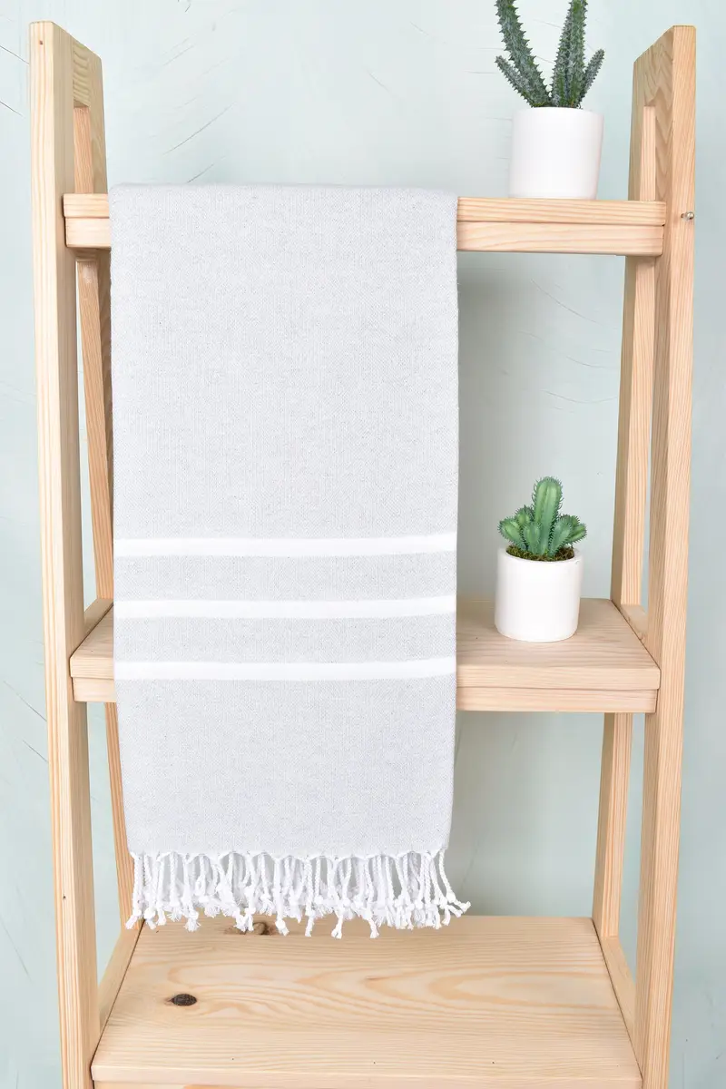 Gift For Him, Bridal Shower Gift, Custom Wedding Gifts, Handwoven organic Turkish towel for spa, Gift For Boyfriend, 70x40 Cotton Striped Towel - 8