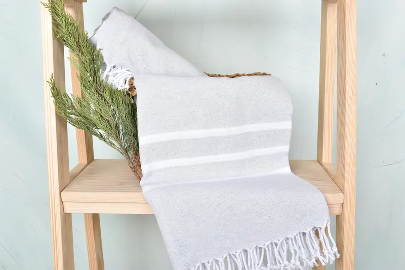 Gift For Him, Bridal Shower Gift, Custom Wedding Gifts, Handwoven organic Turkish towel for spa, Gift For Boyfriend, 70x40 Cotton Striped Towel - 4