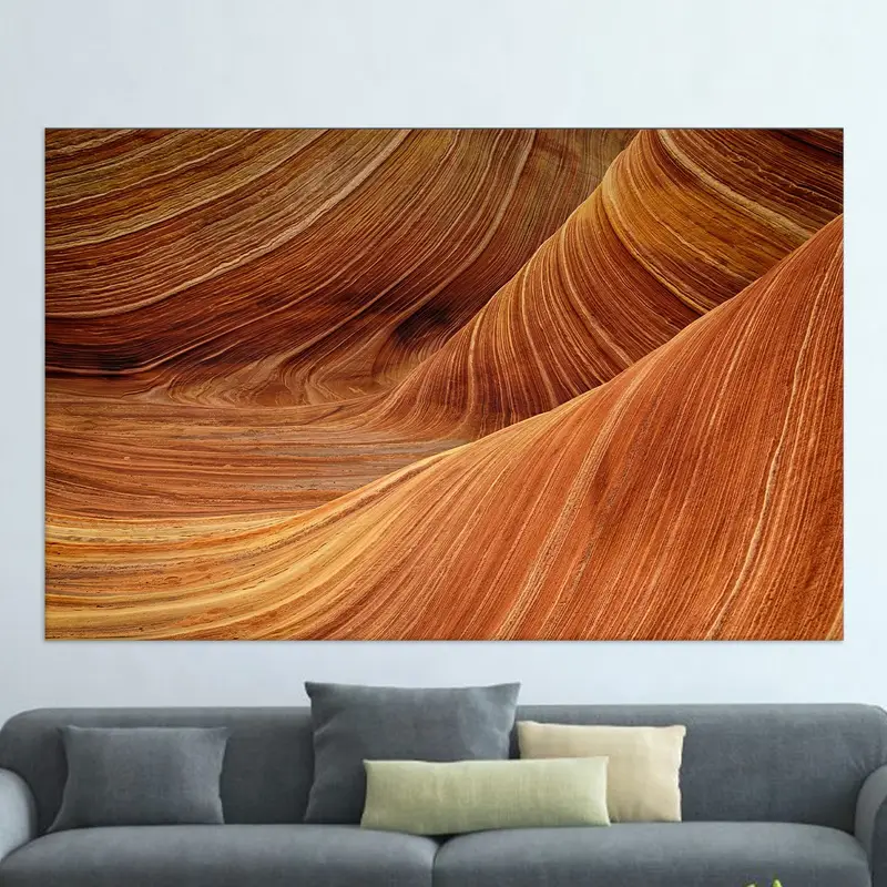 Bedruckte Leinwand mit Wüstenansicht, braun, Geologie, Natur, Landschaft