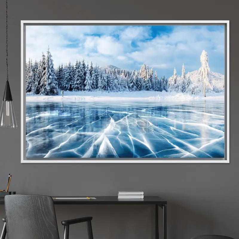 エレガントな冬の森の眺めプリントキャンバス - 自然風景アート