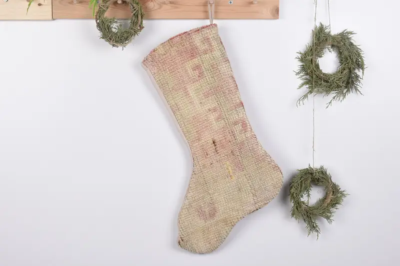 Noel Süsleri Desenli Kişiye Özel Hediye Çorabı, Lüks Noel Çorabı