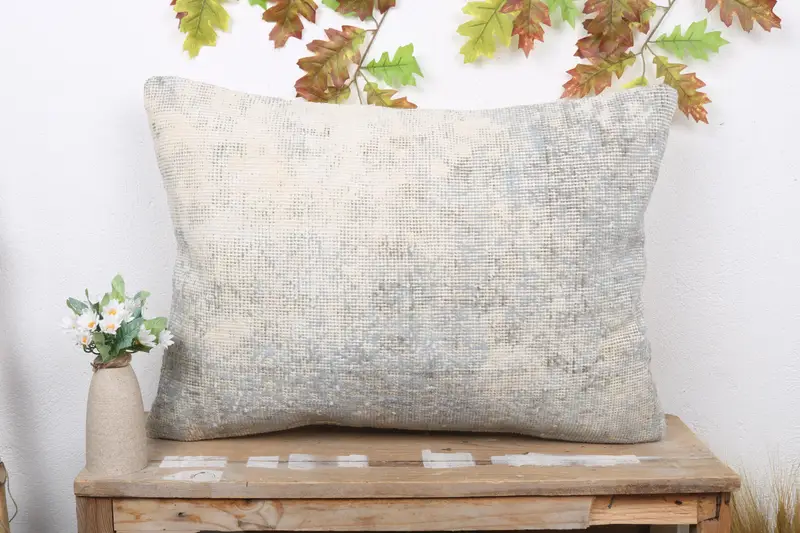 Handgefertigtes Southwestern Green & Brown Wurfkissen, 20x28 Leinenkissen