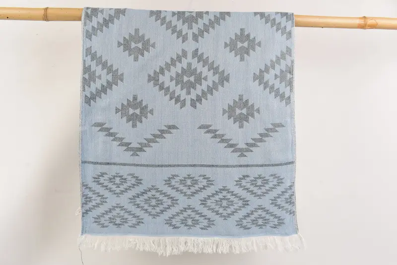 Monogram Tea Towel Personalized Light Pink Kilim Hand Towel, 40x20 Inches