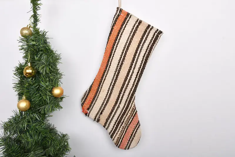 Noel Süsleri Deseni, 7 İnç Genişliğinde Özel Aile Dekoru Çorabı