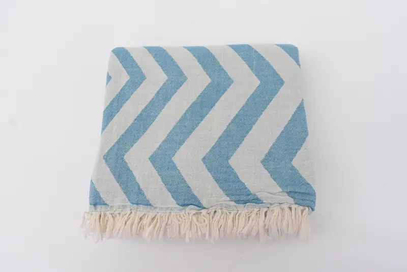 Best Friend Gift, Custom Wedding Gift, Custom Beach Towels, 70x40 Cotton Zigzag Design Towel, Valentines Day Gift, Large Turkish Towel - 6