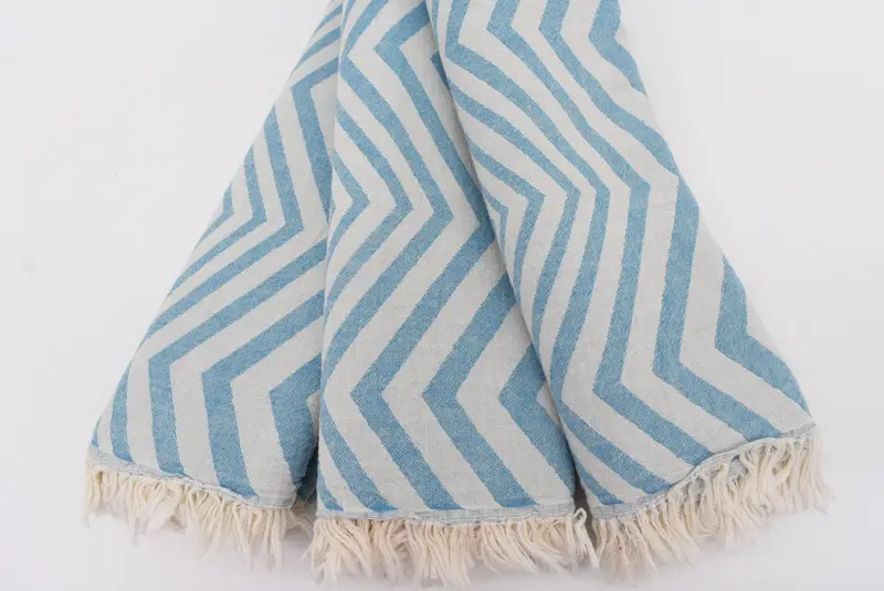 Best Friend Gift, Custom Wedding Gift, Custom Beach Towels, 70x40 Cotton Zigzag Design Towel, Valentines Day Gift, Large Turkish Towel - 3