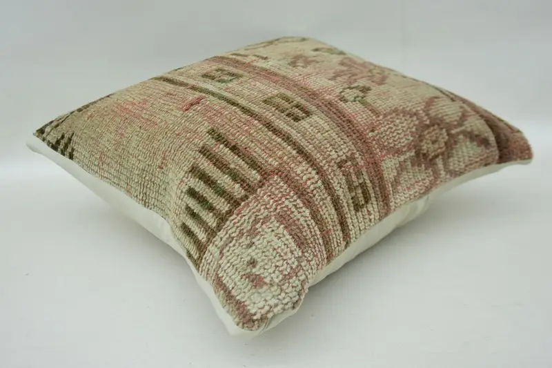 Art Deco Pillow Sham, Throw Kilim Pillow, Home Decor Pillow, Cushion Case, Pillow for Sofa, Sofa Pillow Cover, 16x16 Beige Cushion Cover - 6