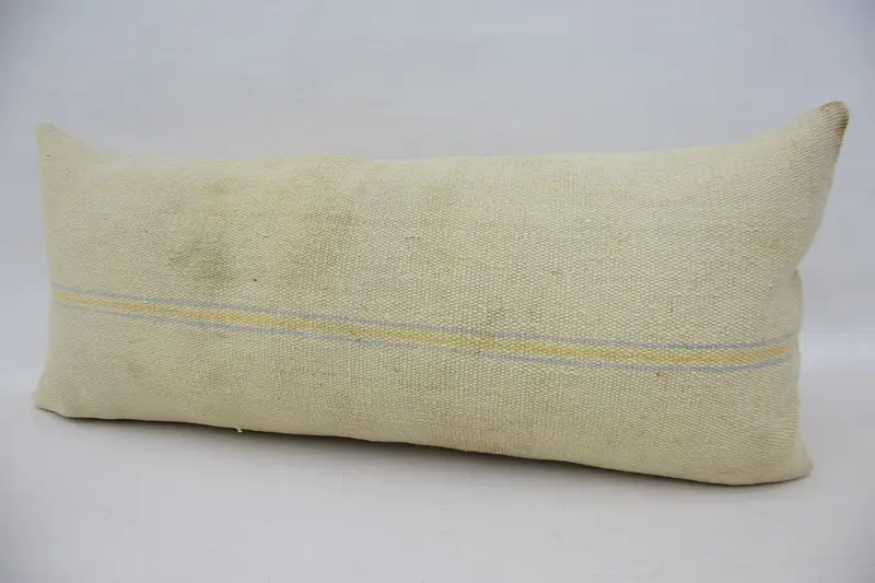 16x36 Beige Cushion Case, Kilim Cushion Sham, Bolster Cushion, Pillow, Home Decor Pillow, Interior Designer Pillow, Bed Cushion Case - 5