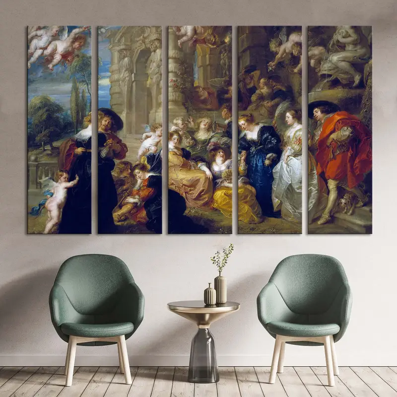 The Garden of Love, Peter Paul Rubens, arte maestro de arte de pared, arte clásico de pared, vintage retro, gran arte de pared, pueblos, amantes de arte de pared, - 1