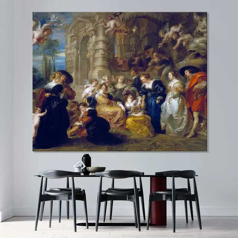 The Garden of Love, Peter Paul Rubens, arte maestro de arte de pared, arte clásico de pared, vintage retro, gran arte de pared, pueblos, amantes de arte de pared, - 5