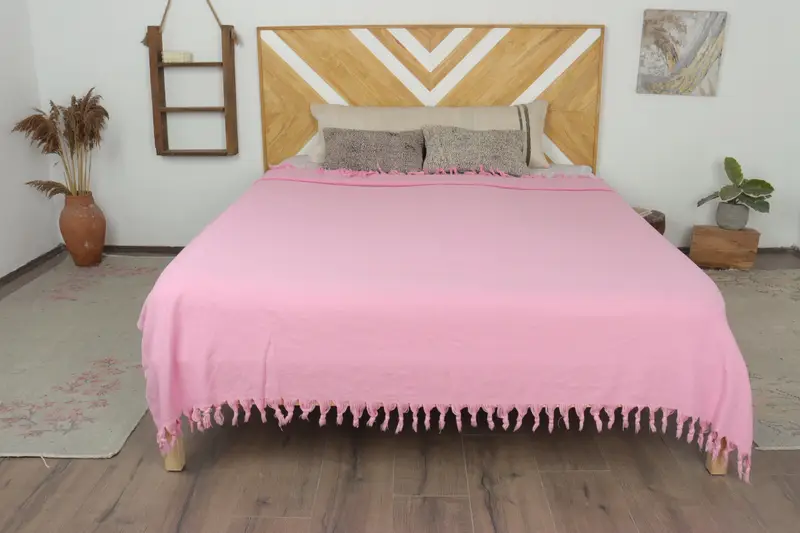 Monogram Beach Blanket, Bridal Shower Gift, Boyfriend Christmas Gift, Bedspread, 88x70 Cotton Stonewashed Chevron Towel, Tablecloth - 1