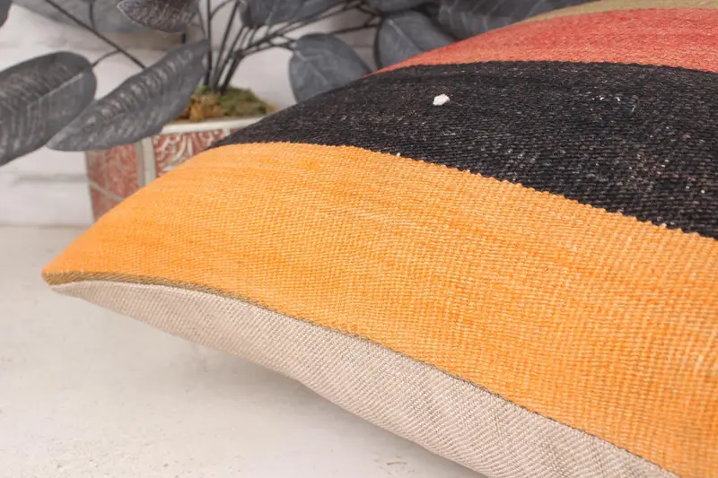 Cushion, Home Decor Pillow, Pillow for Couch, Comfy Throw Cushion Cover, 18x18 Orange Cushion Cover, Gift Pillow, Ikat Pillow Sham - 7