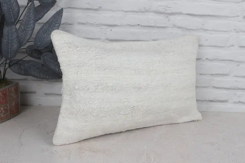 Pillow for Sofa, Pillow, Kilim Pillow Cover, Antique Pillows, Handmade Throw Pillow Sham, Ikat Pillow Case, Ethnic Pillow, 12x20 White Cushion Case - 3