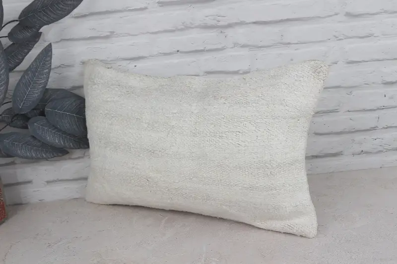 Pillow for Sofa, Pillow, Kilim Pillow Cover, Antique Pillows, Handmade Throw Pillow Sham, Ikat Pillow Case, Ethnic Pillow, 12x20 White Cushion Case - 4