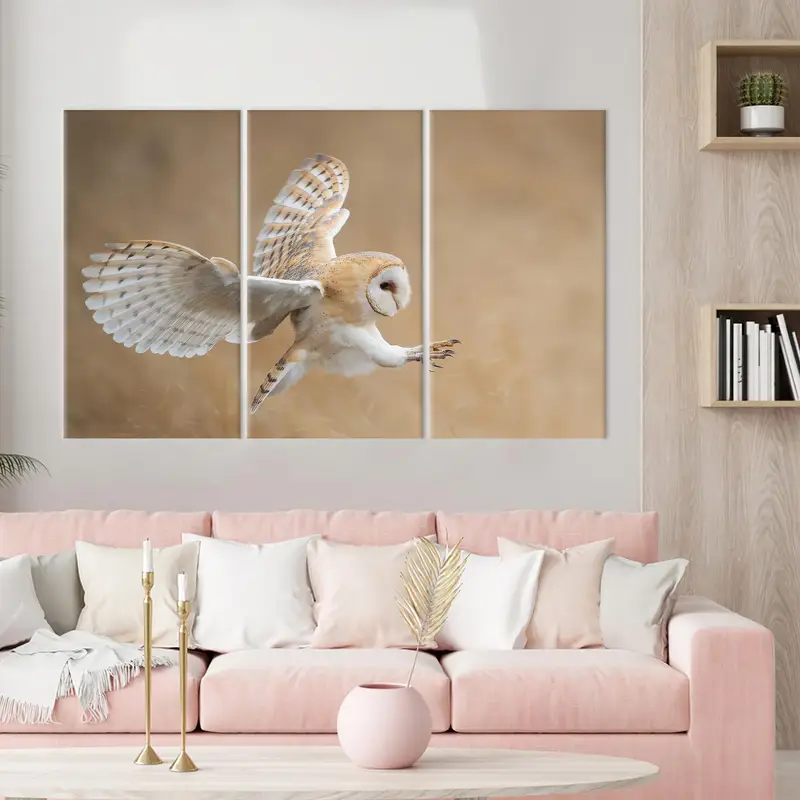 Scheune Owl Canvas Art, Eulen Wandkunst, vor Angriff Kunst, Wildtierkunstdekor, Loft Kunstwerke, Leinwandkunst, modernes Kunstdekor, Wandkunstdekoration - 3