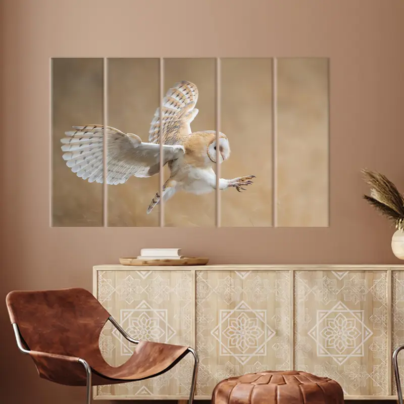 Scheune Owl Canvas Art, Eulen Wandkunst, vor Angriff Kunst, Wildtierkunstdekor, Loft Kunstwerke, Leinwandkunst, modernes Kunstdekor, Wandkunstdekoration - 7
