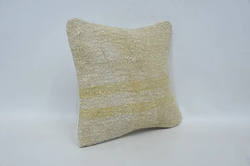 Vintage Pillow Cover, 12x12 Beige Cushion Cover, Authentic Cushion Cover, Kilim Pillow, Boho Pillow, Turkish Kilim Pillow, Sofa Cushion, Cushion - 3