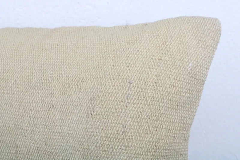 Gift Pillow, Interior Designer Pillow, Office Chair Pillow Cover, Cushion Cover, Turkish Kilim Pillow, 12x20 Beige Pillow Sham - 5