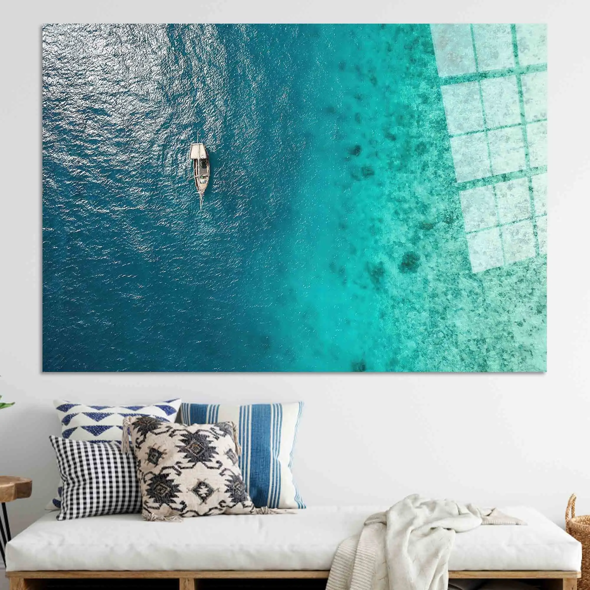 Elegant Sea View Ocean Canvas: Printed Art for Home Decor - 1