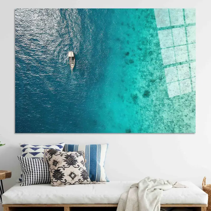 Elegante Meeresblick-Leinwand: Gedruckte Kunst für die Inneneinrichtung