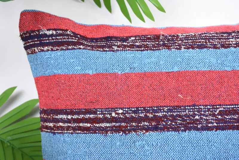 Farmhouse Cushion Case, Pillow, 16x16 Red Cushion, Vintage Pillow, Kilim Cushion Sham, Natural Cushion Case, Kilim Pillow Cover - 2