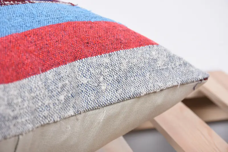 Farmhouse Cushion Case, Pillow, 16x16 Red Cushion, Vintage Pillow, Kilim Cushion Sham, Natural Cushion Case, Kilim Pillow Cover - 7