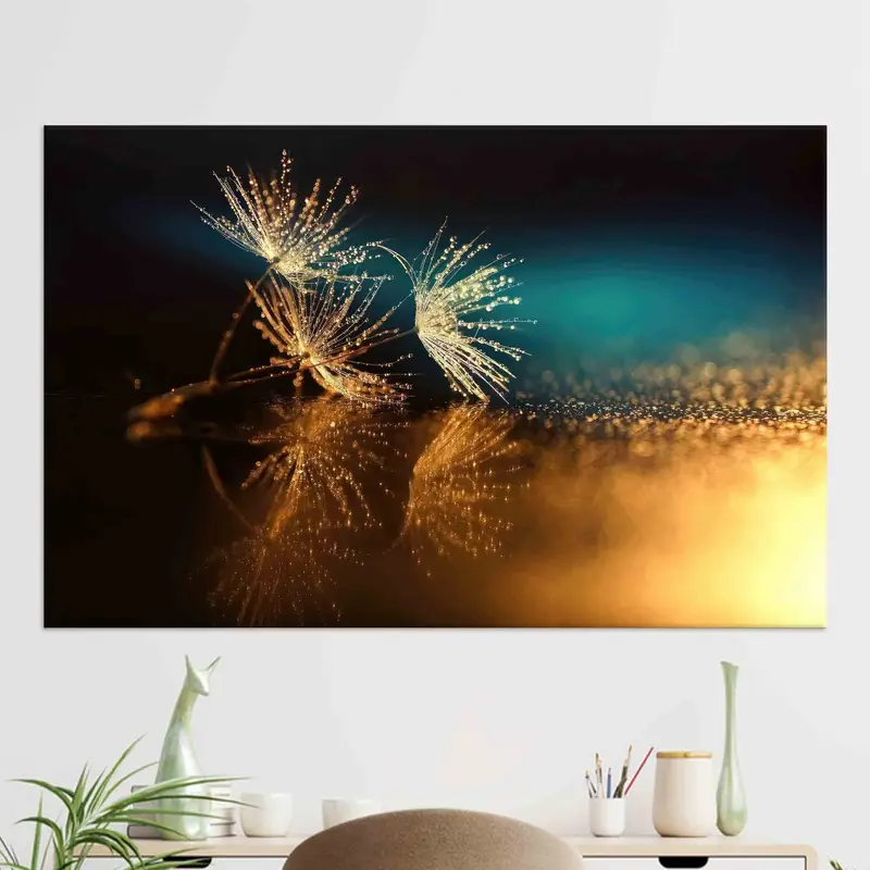 トレンディなタンポポの恋人プリント キャンバス: 解き放たれた芸術的なエレガンス