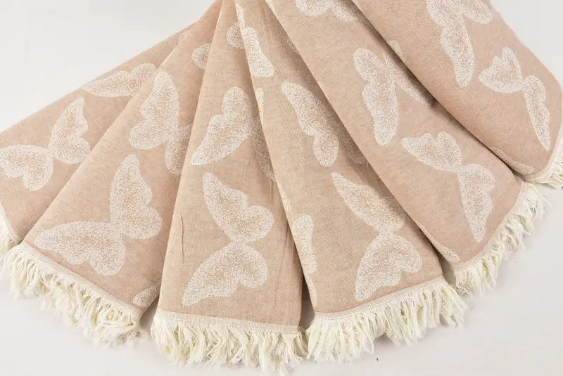 68x36 Cotton Butterfly Pattern Towel, Monogrammed Beach Towel, Bachelorette Party Gifts Bridesmaids, Hammam Towel USA, Personalized Wedding Gift - 4