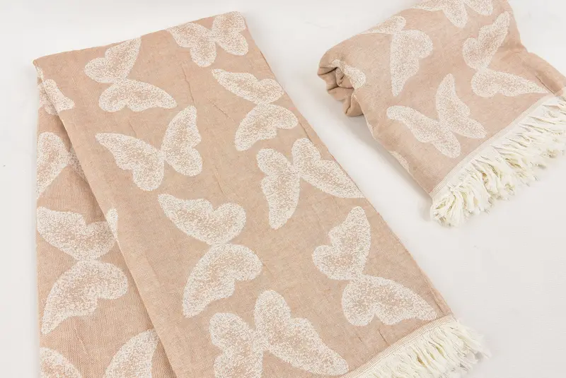 68x36 Cotton Butterfly Pattern Towel, Monogrammed Beach Towel, Bachelorette Party Gifts Bridesmaids, Hammam Towel USA, Personalized Wedding Gift - 8