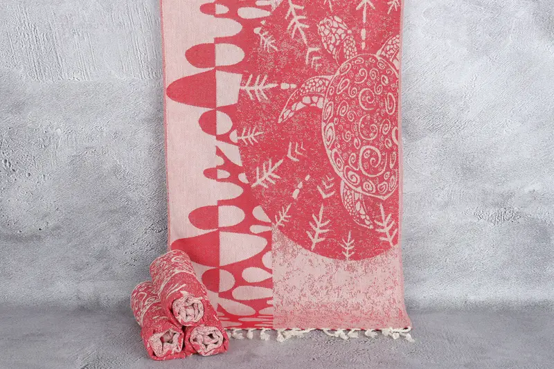 Turkish Hand Towel, Wedding Hand Made Gift, 36x18 Cotton Turtle Design Towel, Wedding Favors, Personalized Bridesmaid Gift, Personalized Hand Towel - 1