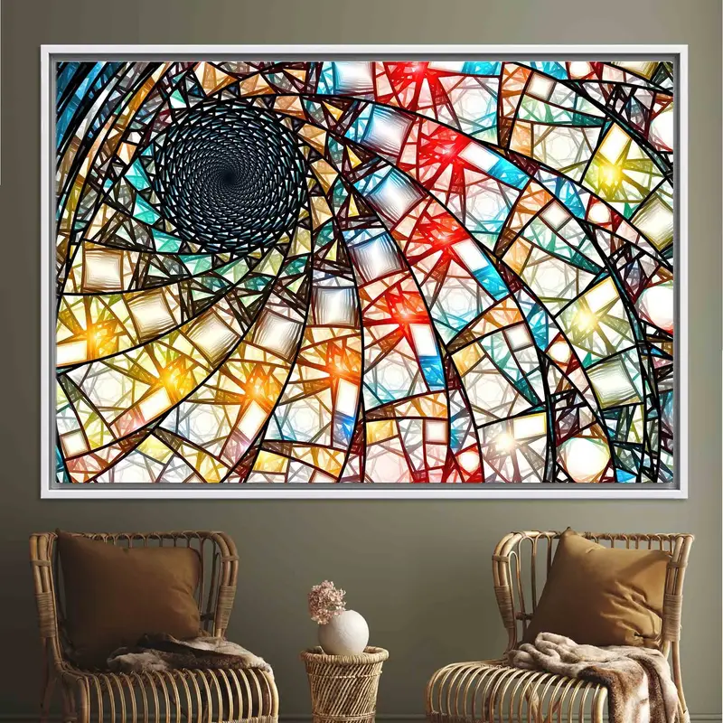 Vibrant Fractal Canvas: Geometric Patterns in Colorful Fractal Art