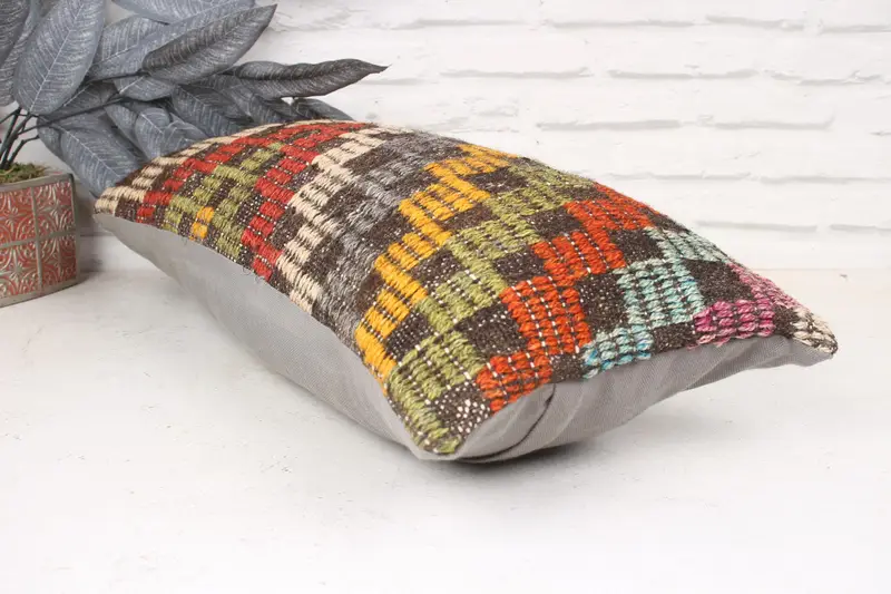 Pillow Sham, 12x24 Green Cushion Cover, Outdoor Pillow Sham, Kilim Pillow, Antique Pillows, Interior Designer Pillow, Outdoor Pillow Case - 6