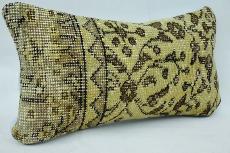 Knitted Cushion, Neutral Pillow Sham, Traditional Pillow Case, Gift Pillow, Interior Designer Pillow, 8x16 Beige Cushion, Cushion, Turkish Pillow - 2