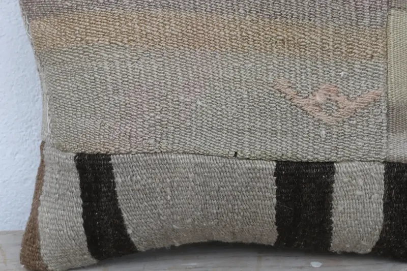 14x14 Beige Pillow Sham, Handwoven Pillow Cover Pillow Sham, Home Decor Pillow, Cushion Cover, Gift Pillow, Kilim Pillow, Christmas Cushion - 3
