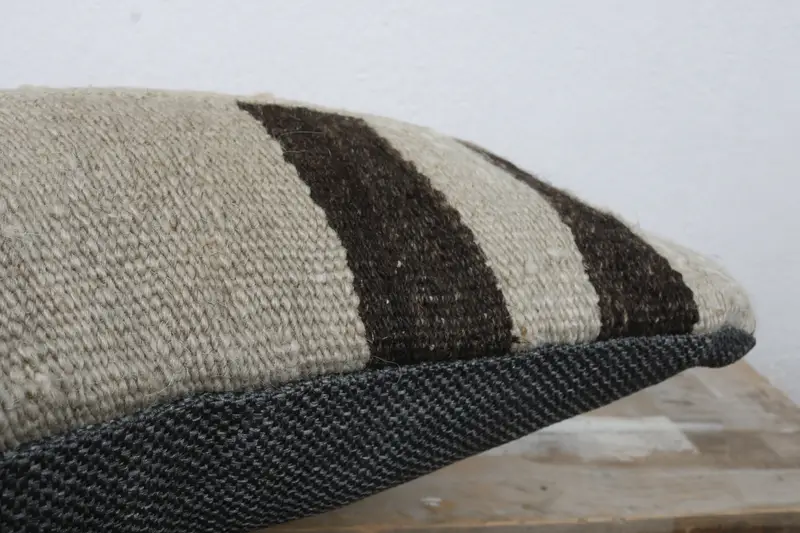 14x14 Beige Pillow Sham, Handwoven Pillow Cover Pillow Sham, Home Decor Pillow, Cushion Cover, Gift Pillow, Kilim Pillow, Christmas Cushion - 6