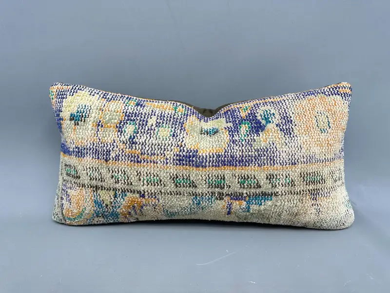 Handgewebtes türkisches Kelimkissen, 12x24 Zoll dekoratives Wurfkissen