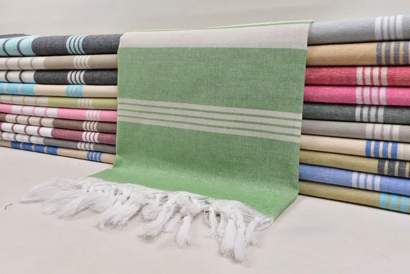Lightweight Turkish towel, Embroidered Towel, 68x36 Cotton Striped Towel, Custom Turkish Towel, Personalized Beach Towel, Handmade Gift, Gym Towel - 2