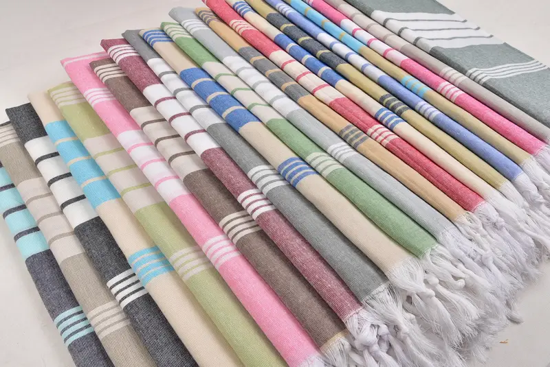 Lightweight Turkish towel, Embroidered Towel, 68x36 Cotton Striped Towel, Custom Turkish Towel, Personalized Beach Towel, Handmade Gift, Gym Towel - 6