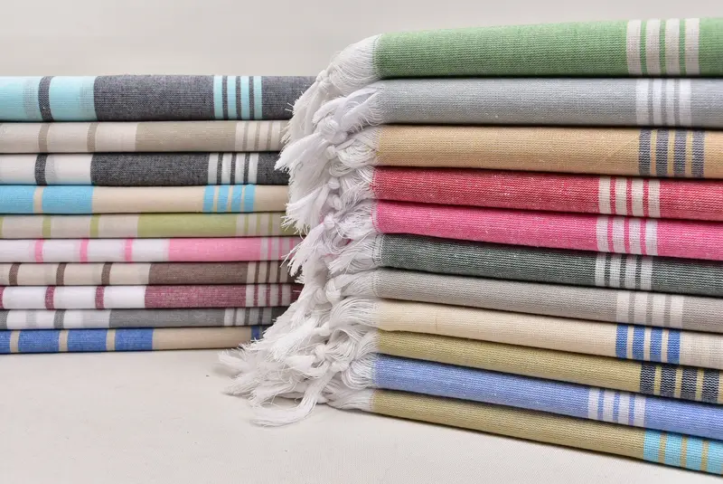 Lightweight Turkish towel, Embroidered Towel, 68x36 Cotton Striped Towel, Custom Turkish Towel, Personalized Beach Towel, Handmade Gift, Gym Towel - 1