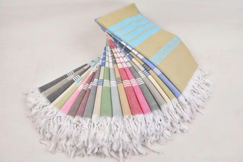 Lightweight Turkish towel, Embroidered Towel, 68x36 Cotton Striped Towel, Custom Turkish Towel, Personalized Beach Towel, Handmade Gift, Gym Towel - 4
