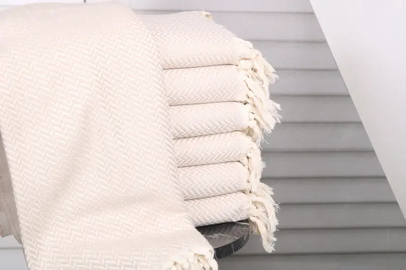 Light Beige Cotton Towel Personalized, 40x71 Inches