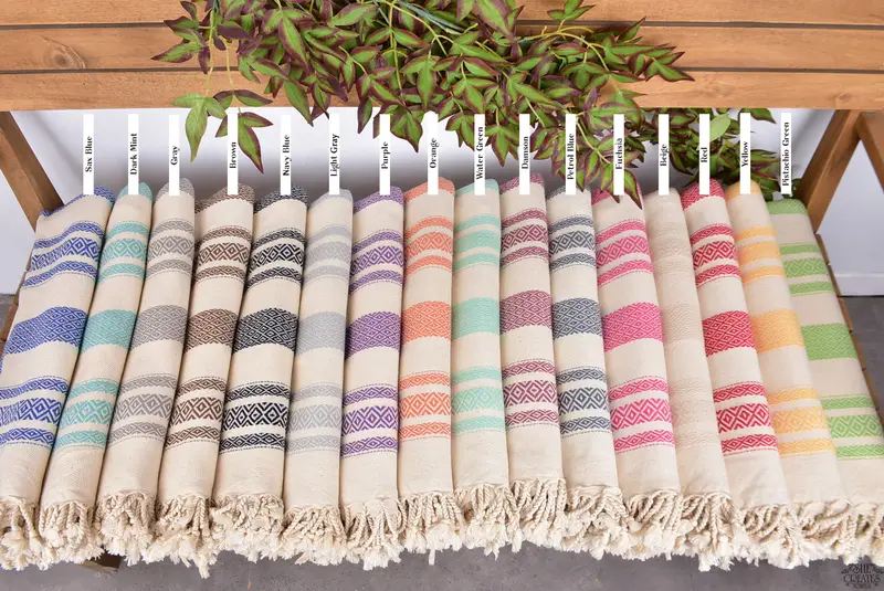 Quick-dry towel, Scarf Towel, Xmas Gifts, Oversized lightweight Turkish bath towel USA, Lightweight towel, Cotton towel, 70x36 Cotton Diamond Towel - 2