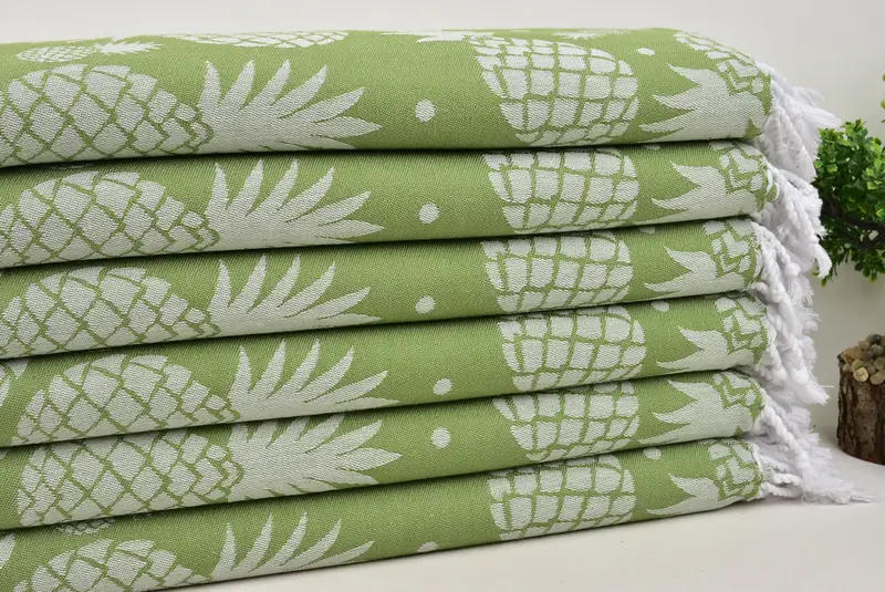 Hammam Towel USA, Best Beach Towel, Scarf Towel, Personalized Beach Towel, Handmade Gift, 70x36 Cotton Pineapple Design Towel, Monogram Beach Towel - 3