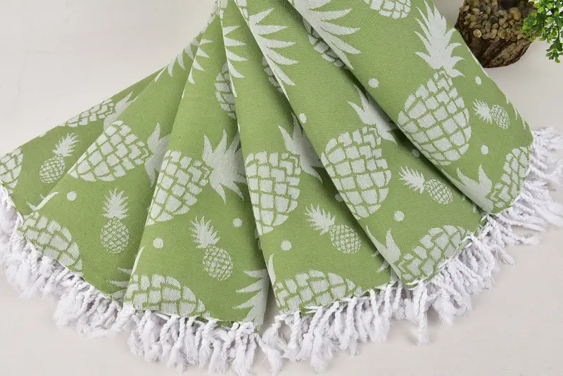 Hammam Towel USA, Best Beach Towel, Scarf Towel, Personalized Beach Towel, Handmade Gift, 70x36 Cotton Pineapple Design Towel, Monogram Beach Towel - 4