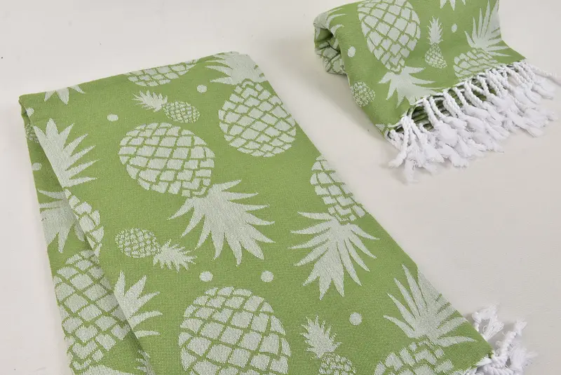 Hammam Towel USA, Best Beach Towel, Scarf Towel, Personalized Beach Towel, Handmade Gift, 70x36 Cotton Pineapple Design Towel, Monogram Beach Towel - 7