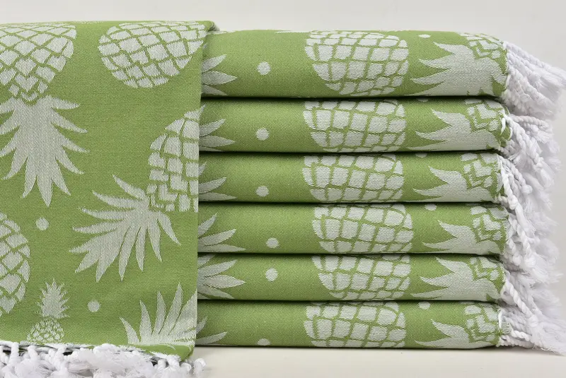 Hammam Towel USA, Best Beach Towel, Scarf Towel, Personalized Beach Towel, Handmade Gift, 70x36 Cotton Pineapple Design Towel, Monogram Beach Towel - 1