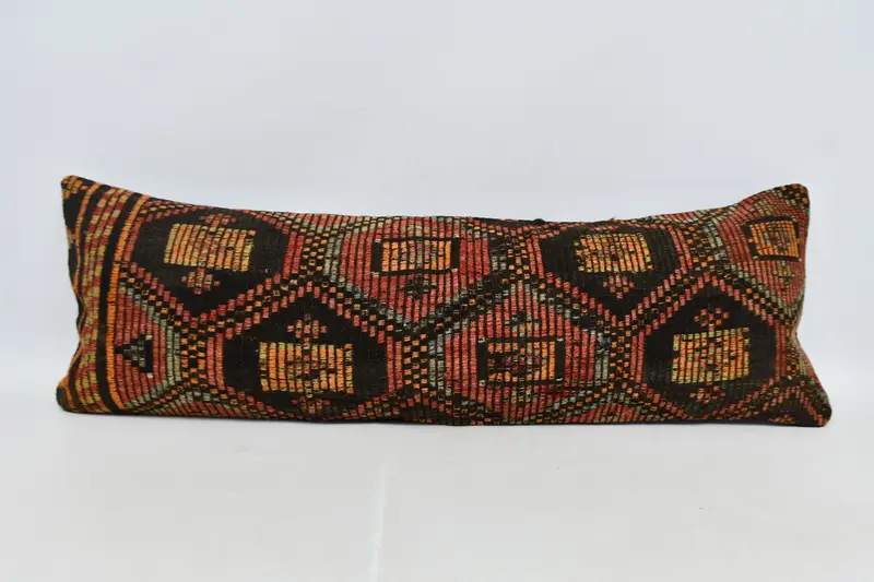 Interior Designer Pillow, Vintage Kilim Throw Pillow, Chair Cushion Cover, Oriental Pillow Sham, Throw Kilim Pillow, Pillow, 16x48 Red Pillow - 1