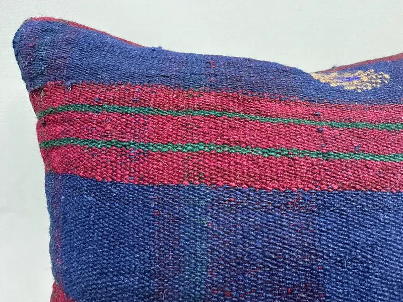 Vintage Kilim Throw Pillow, Kilim Cushion Sham, Pillow Case, Ethnic Pillow Cover Cushion Cover, Vintage Pillow, 18x18 Purple Pillow Cover - 5