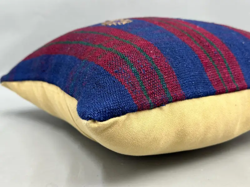 Vintage Kilim Throw Pillow, Kilim Cushion Sham, Pillow Case, Ethnic Pillow Cover Cushion Cover, Vintage Pillow, 18x18 Purple Pillow Cover - 6